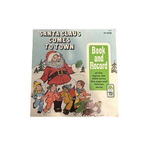 Santa Claus Comes To Town 24 Page Story Book & 45 RPM Record By Peter Pan